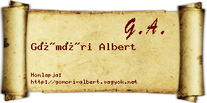 Gömöri Albert névjegykártya